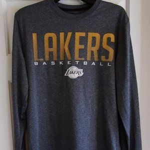 NBA Lakers Basketball Long Sleeve t Shirt Gray, Size: Small